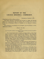 Lincoln Memorial Commission Report