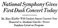 National Symphony Gives First Dusk Concert Today